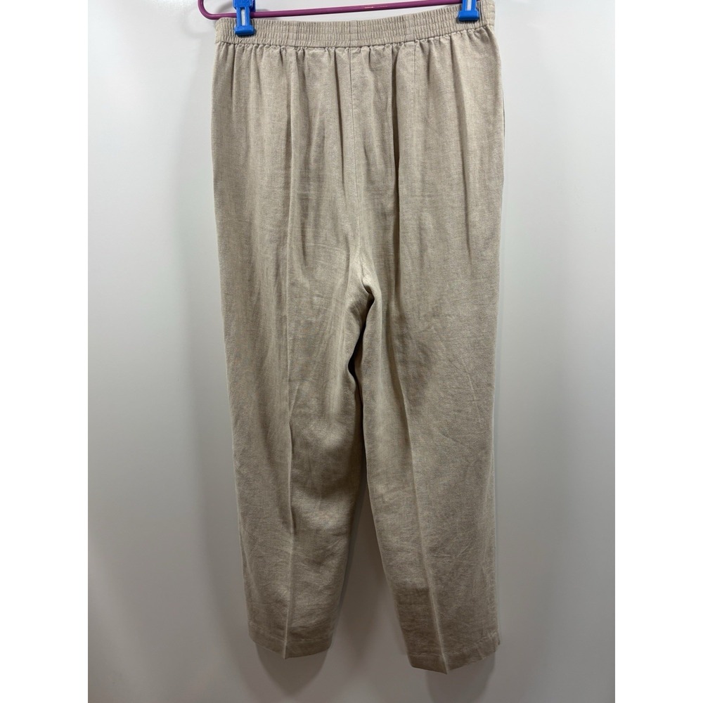 Talbots Pants Beige Wide Leg Costal Cowgirl Lagenlook Linen Blend Womens Size 14 - Picture 5 of 5